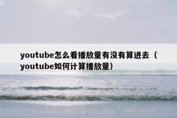 youtube怎么看播放量有没有算进去（youtube如何计算播放量）