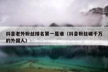 抖音老外粉丝排名第一是谁（抖音粉丝破千万的外国人）