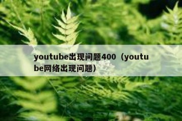 youtube出现问题400（youtube网络出现问题）