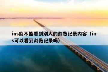 ins能不能看到别人的浏览记录内容（ins可以看到浏览记录吗）