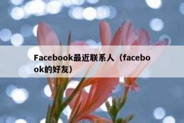 Facebook最近联系人（facebook的好友）