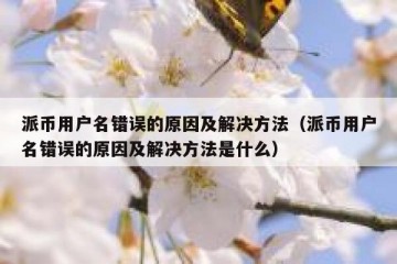 派币用户名错误的原因及解决方法（派币用户名错误的原因及解决方法是什么）