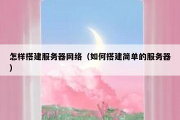 怎样搭建服务器网络（如何搭建简单的服务器）