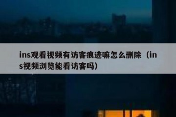 ins观看视频有访客痕迹嘛怎么删除（ins视频浏览能看访客吗）
