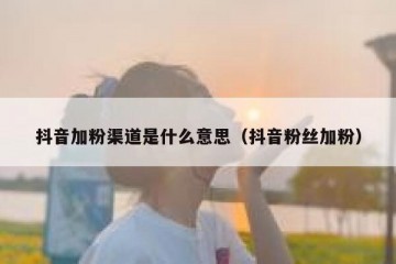 抖音加粉渠道是什么意思（抖音粉丝加粉）