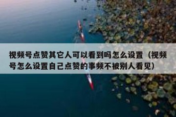 视频号点赞其它人可以看到吗怎么设置（视频号怎么设置自己点赞的事频不被别人看见）