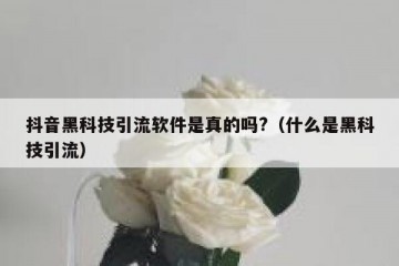 抖音黑科技引流软件是真的吗?（什么是黑科技引流）