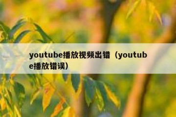 youtube播放视频出错（youtube播放错误）