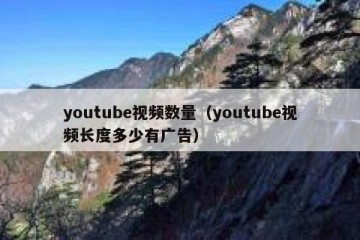 youtube视频数量（youtube视频长度多少有广告）
