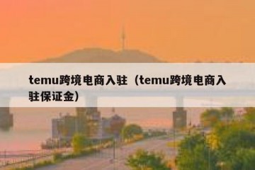 temu跨境电商入驻（temu跨境电商入驻保证金）