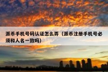 派币手机号码认证怎么弄（派币注册手机号必须和人名一致吗）