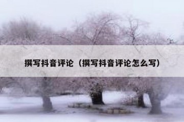撰写抖音评论（撰写抖音评论怎么写）