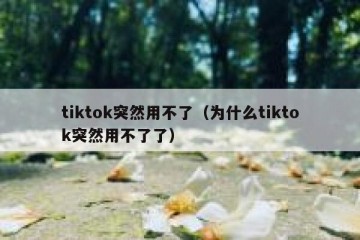 tiktok突然用不了（为什么tiktok突然用不了了）