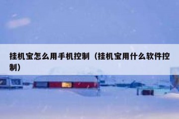 挂机宝怎么用手机控制（挂机宝用什么软件控制）