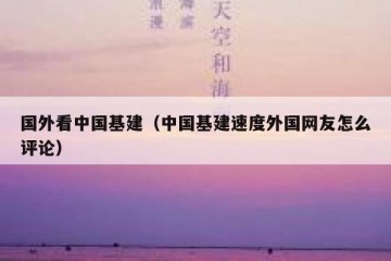 国外看中国基建（中国基建速度外国网友怎么评论）