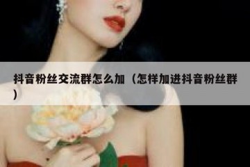 抖音粉丝交流群怎么加（怎样加进抖音粉丝群）