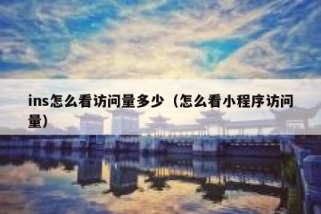 ins怎么看访问量多少（怎么看小程序访问量）