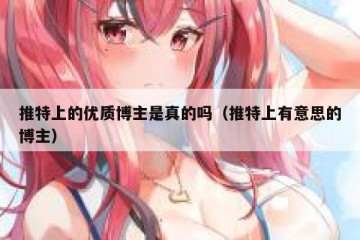 推特上的优质博主是真的吗（推特上有意思的博主）