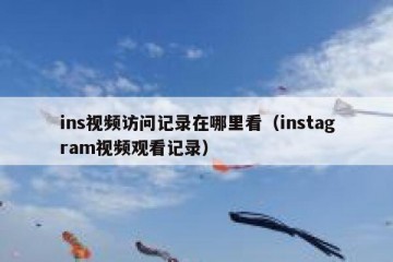 ins视频访问记录在哪里看（instagram视频观看记录）