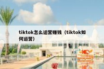tiktok怎么运营赚钱（tiktok如何运营）
