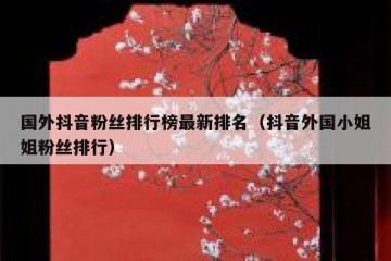 国外抖音粉丝排行榜最新排名（抖音外国小姐姐粉丝排行）