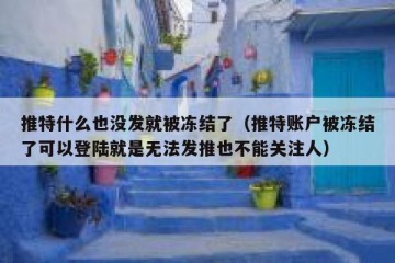 推特什么也没发就被冻结了（推特账户被冻结了可以登陆就是无法发推也不能关注人）