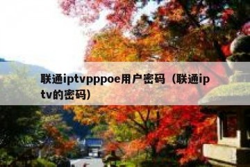 联通iptvpppoe用户密码（联通iptv的密码）