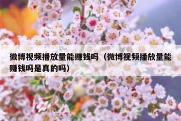 微博视频播放量能赚钱吗（微博视频播放量能赚钱吗是真的吗）