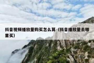 抖音视频播放量购买怎么算（抖音播放量去哪里买）