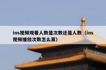 ins视频观看人数是次数还是人数（ins视频播放次数怎么算）