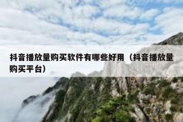 抖音播放量购买软件有哪些好用（抖音播放量购买平台）