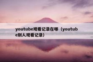 youtube观看记录在哪（youtube别人观看记录）