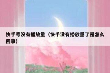 快手号没有播放量（快手没有播放量了是怎么回事）