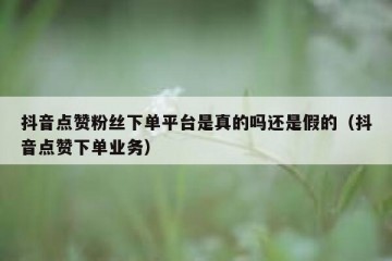 抖音点赞粉丝下单平台是真的吗还是假的（抖音点赞下单业务）