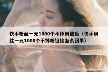 快手粉丝一元1000个不掉粉链接（快手粉丝一元1000个不掉粉链接怎么回事）