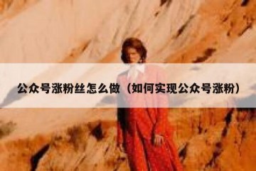 公众号涨粉丝怎么做（如何实现公众号涨粉）