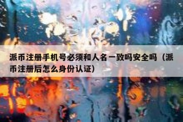 派币注册手机号必须和人名一致吗安全吗（派币注册后怎么身份认证）