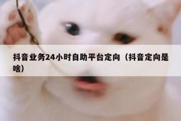 抖音业务24小时自助平台定向（抖音定向是啥）