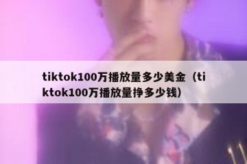tiktok100万播放量多少美金（tiktok100万播放量挣多少钱）