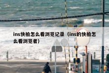 ins快拍怎么看浏览记录（ins的快拍怎么看浏览者）