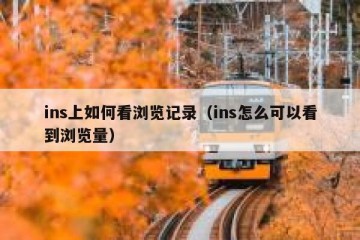 ins上如何看浏览记录（ins怎么可以看到浏览量）