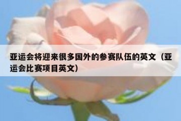 亚运会将迎来很多国外的参赛队伍的英文（亚运会比赛项目英文）