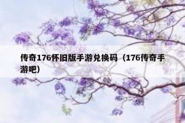 传奇176怀旧版手游兑换码（176传奇手游吧）