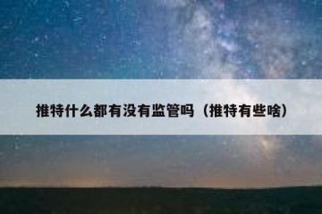 推特什么都有没有监管吗（推特有些啥）