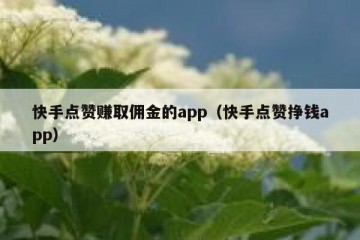 快手点赞赚取佣金的app（快手点赞挣钱app）