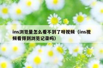 ins浏览量怎么看不到了呀视频（ins视频看得到浏览记录吗）