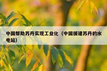 中国帮助苏丹实现工业化（中国援建苏丹的水电站）