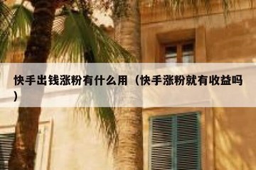 快手出钱涨粉有什么用（快手涨粉就有收益吗）