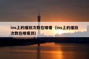 ins上的播放次数在哪看（ins上的播放次数在哪看到）