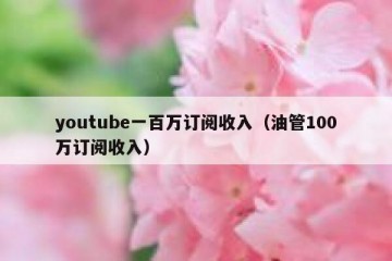 youtube一百万订阅收入（油管100万订阅收入）